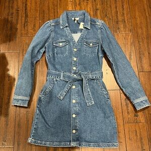 PAIGE Womens Mayslie Denim Shirtdress size 6